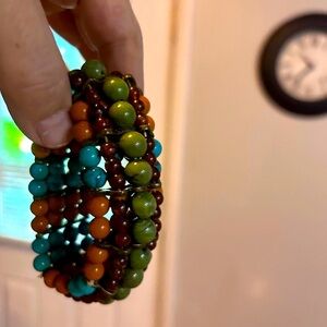 Vintage Earthy Tones Beaded Bracelet